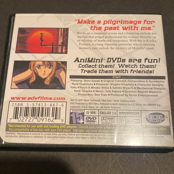 “NOIR,” mini DVD, Japanese Animation - Picture 2 of 3